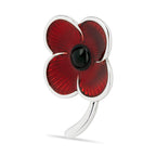 Flanders Field Poppy Brooch in Silver Tone