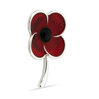 Flanders Field Poppy Brooch in Silver Tone