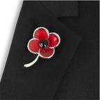 Flanders Field Poppy Brooch in Silver Tone