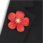 Poppy with Gold Centre Large Brooch