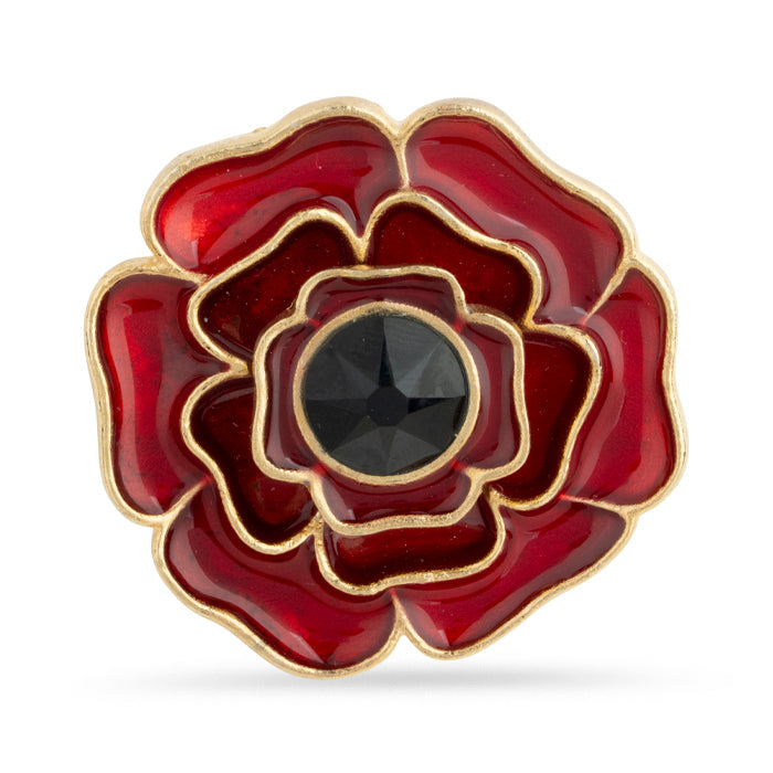 British Pewter 3D Blooming Poppy Brooch