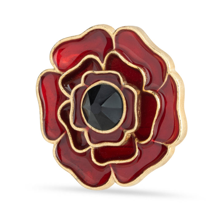 British Pewter 3D Blooming Poppy Brooch