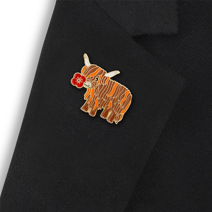 Poppyscotland Highland Cow Pin
