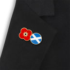 Saltire Flag Poppy Pin