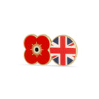 Union Jack Flag Poppy Pin