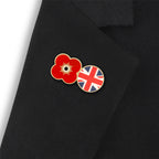 Union Jack Flag Poppy Pin