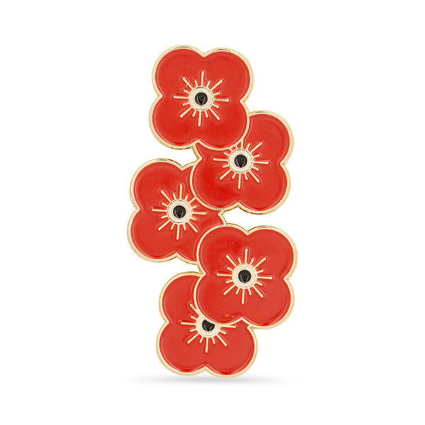 Falling Scottish Poppies Badge