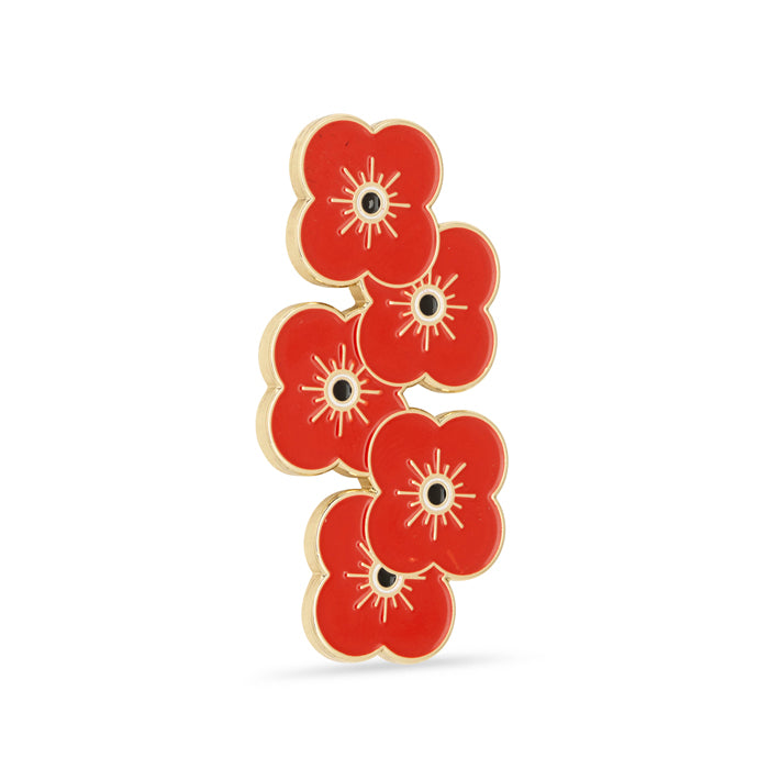 Falling Scottish Poppies Badge