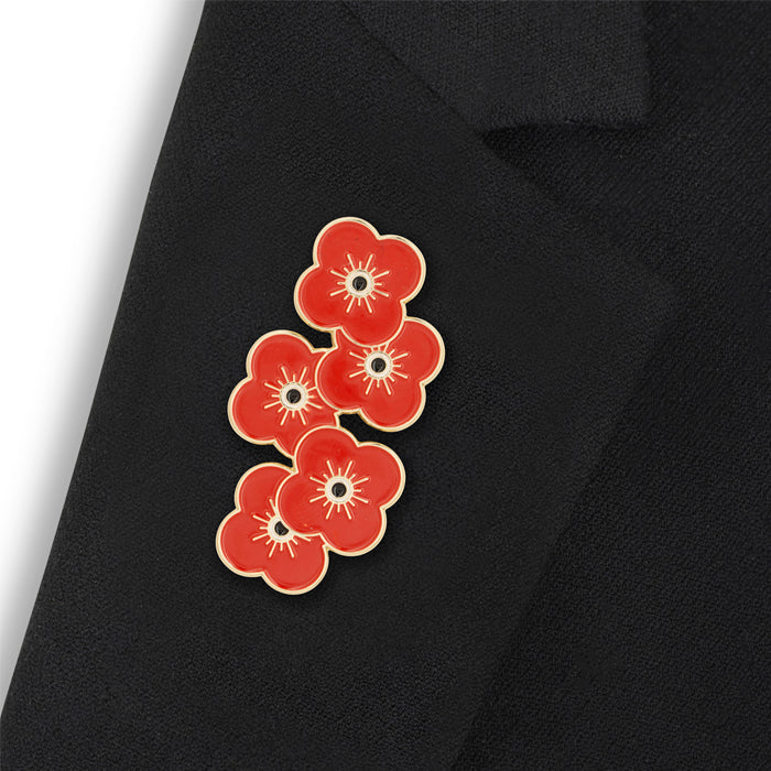 Falling Scottish Poppies Badge