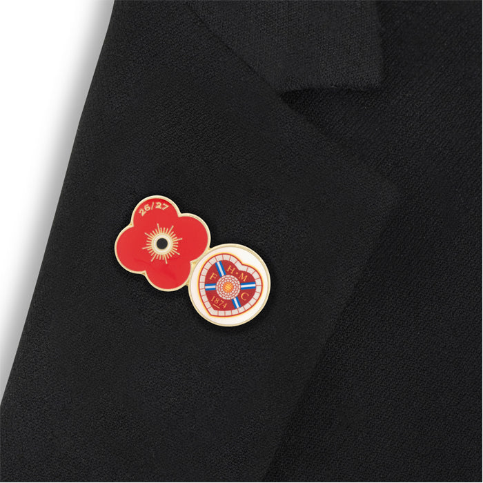 Hearts Poppy Football Pin 2026/27