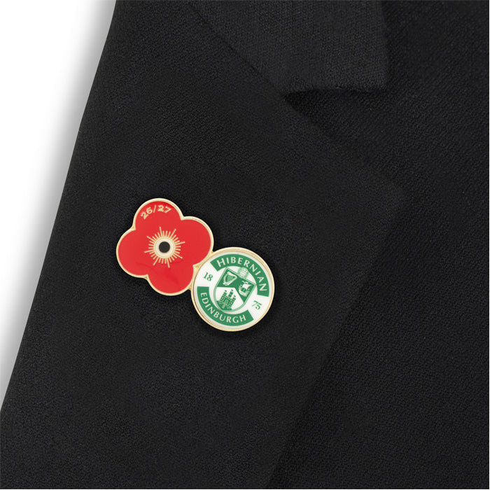 Hibernian Poppy Football Pin 2026/27
