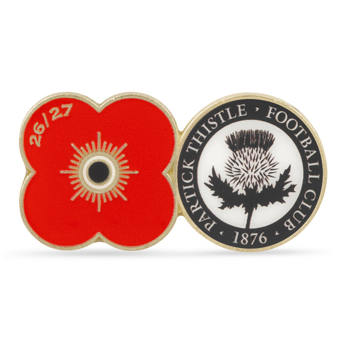 Partick Thistle Poppy Football Pin 2026/27